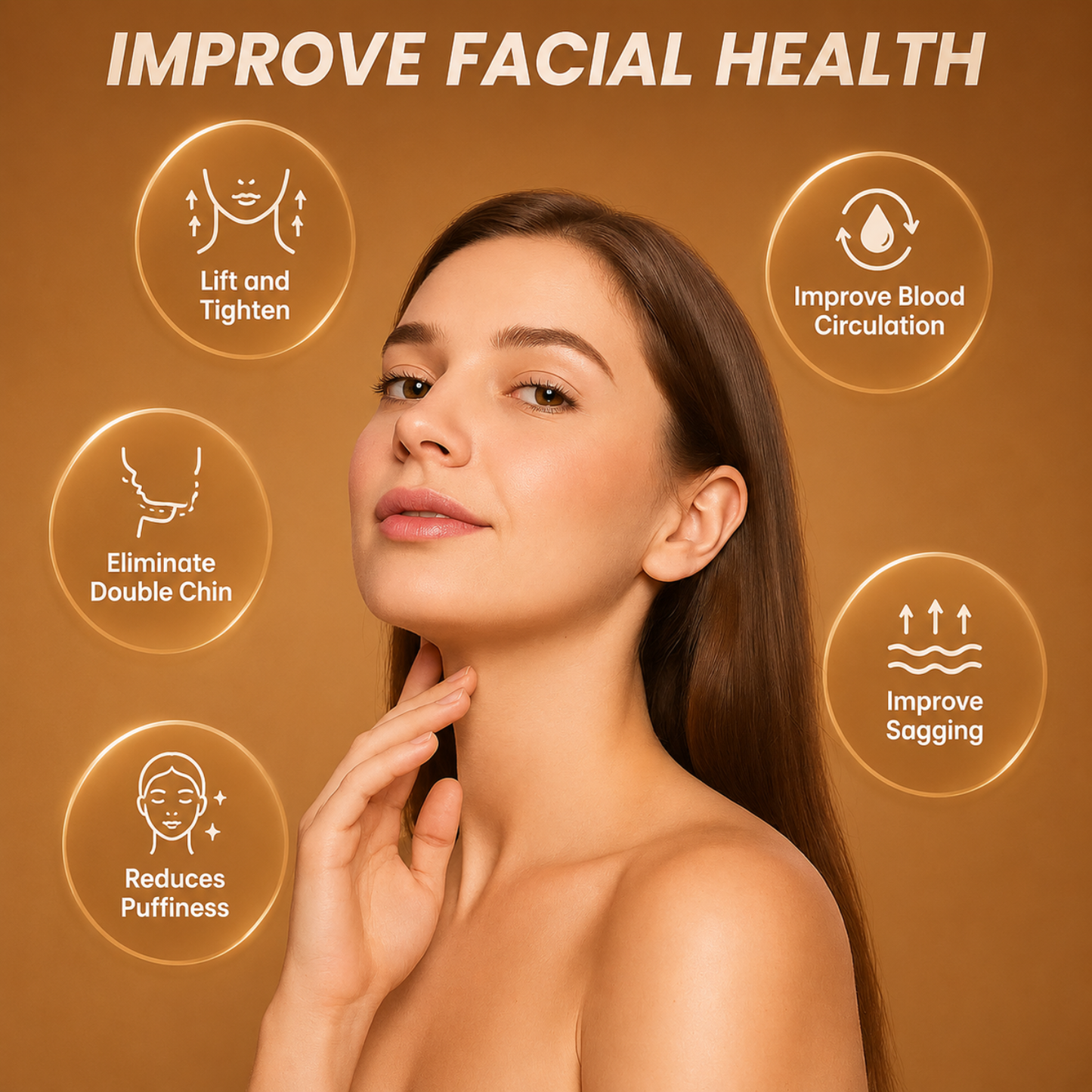 VELOURA Wooden Depuffing Facial Brush