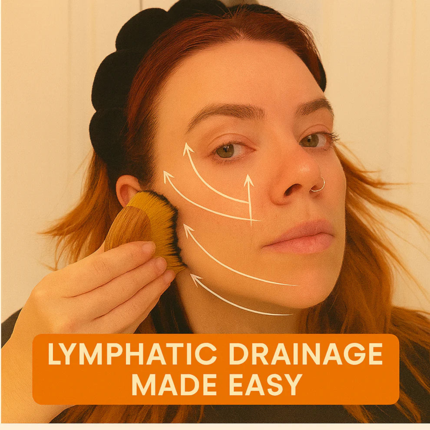 VELOURA Wooden Depuffing Facial Brush